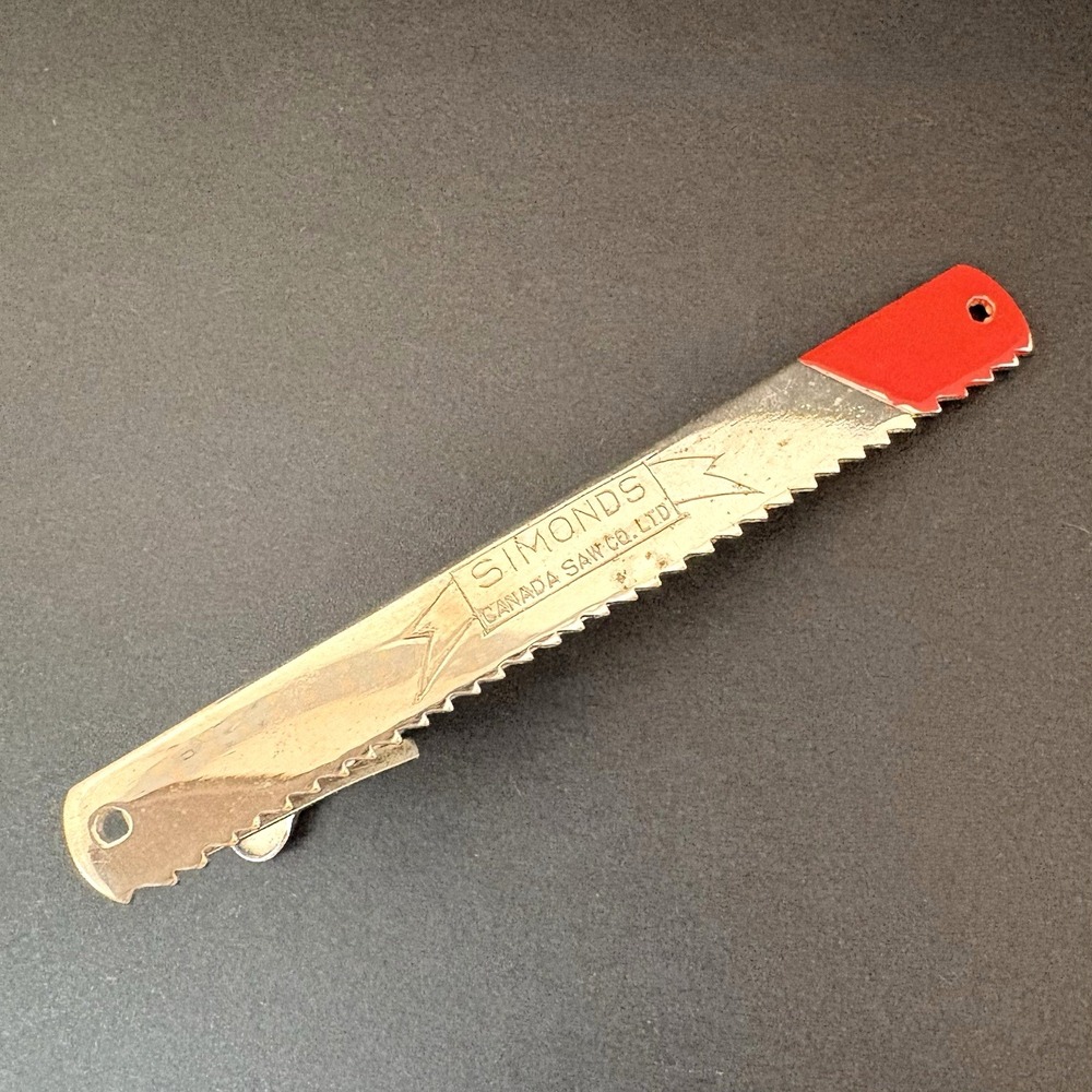 Vintage Simonds Canada Saw‎ Co. Ltd Hack Saw Blade Tie Bar Clip Tools 1.75"